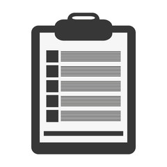 simple flat design clipboard with paper icon vector illustration