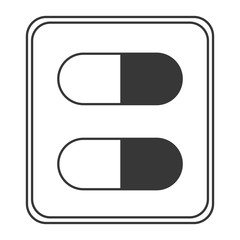 simple flat design medicine capsule pack icon vector illustration