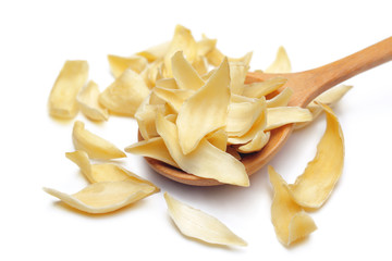 dried lily bulbs, traditional chinese herbal medicine, isolate on white background.
