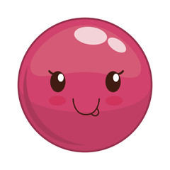 Fototapeta premium Cartoon design represented by kawaii expression face icon. Colorfull and isolated illustration. Pink sphere