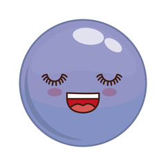 Obraz premium Cartoon design represented by kawaii expression face icon. Colorfull and isolated illustration. Purple sphere