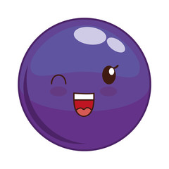 Naklejka premium Cartoon design represented by kawaii expression face icon. Colorfull and isolated illustration. Purple sphere