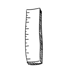 Instrument, creative and school supply concept represented by ruler icon. Isolated and sketch illustration.