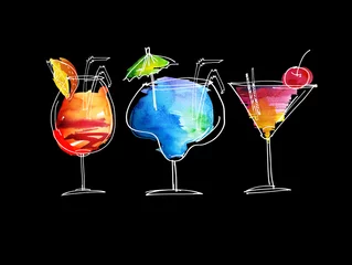 Foto op Plexiglas vivid luxury watercolor and sketch summer cocktail hand drawn il © galyna_p
