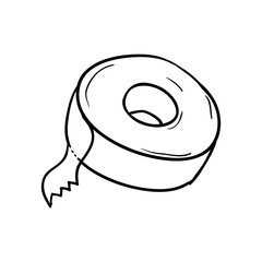 Instrument, creative and school supply concept represented by Tape icon. Isolated and sketch illustration.