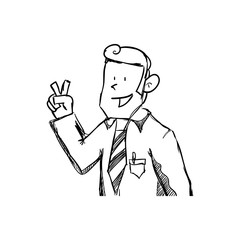 Person and cartoon concept represented by man icon. Isolated and sketch illustration 