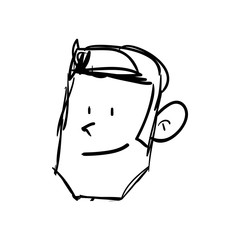 Person and cartoon concept represented by man icon. Isolated and sketch illustration 