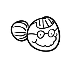 old people and cartoon concept represented by grandmother icon. Isolated and sketch illustration 
