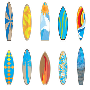 Surfboards, vector illustration