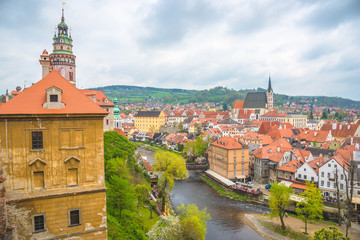 Obraz premium View of Cesky Krumlov valley - Czech Republic