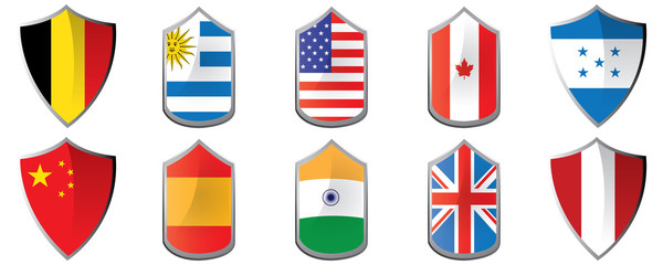 Set of flags, Vector illustration