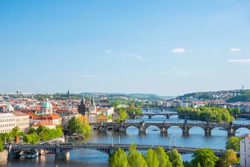 Foto op Canvas Uitzicht op Praag vanaf Letna Park © surasako