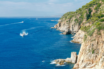 Fototapeta na wymiar Lloret de Mar. The coastline of Costa Brava.