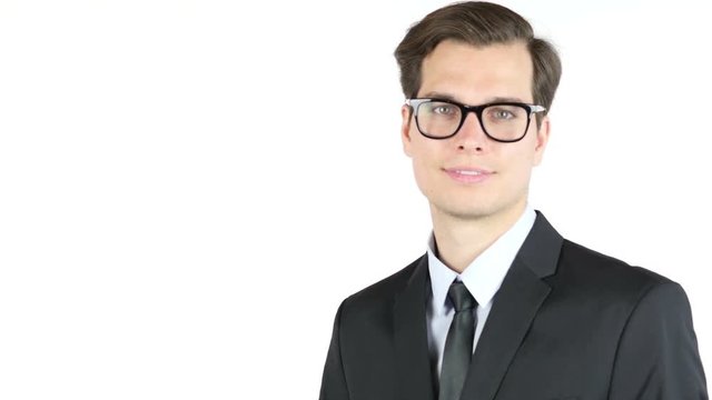 Adult business man smiling looking at the camera