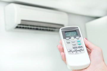 Air conditioning is turning on by using remote