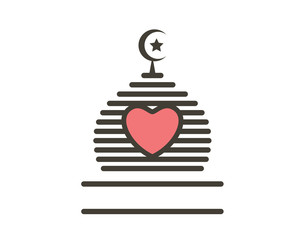 Obraz premium Modern Mosque Logo Symbol - Love Mosque Association