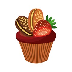Cupcake icon. Bakery design. Vector graphic