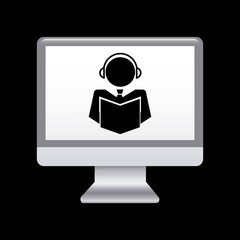 Pictogram icon. Audiobooks design. Vector graphic