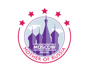Modern Country & City Badge - Moscow