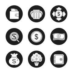 Banking and finance icons set