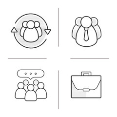 Business concepts linear icons set