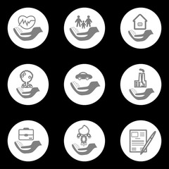 Vector insurance icons set