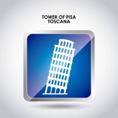 Tower of pisa icon. Italy culture design. Vector graphic