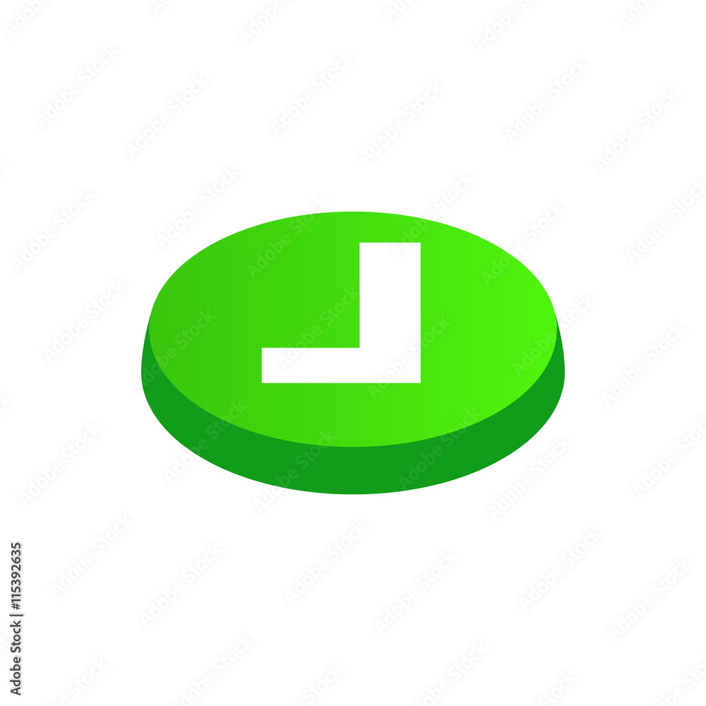 Poster confirmation button icon in isometric 3d style isolated on white background. choice of action symbol
