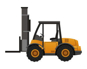 flat design forklift truck icon vector illustration