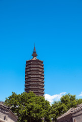Buddihist pagoda of Dipamkara Buddha relics over 1,400 years history in Tongzhou district, Beijing