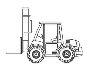 flat design forklift truck icon vector illustration
