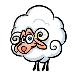 sheep cartoon illustration isolated image animal character 
