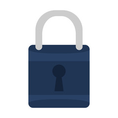 flat design safety lock icon vector illustration