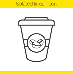 Takeaway coffee cup linear icon
