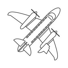 flat design flying airplane icon vector illustration line design