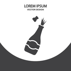 Champagne icon on the background