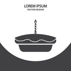 Holiday cake icon on the background