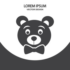 Teddy bear icon on the background