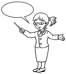 Funny teacher. Coloring book