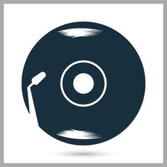 Music record icon on the background