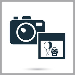 Photo camera icon on the backgrond