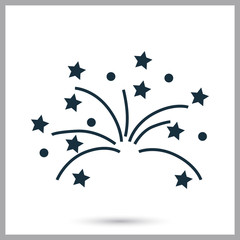 Fireworks explosion icon on the background
