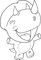 Happy Dinosaur Vector Illustration Art