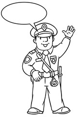 Funny policeman. Coloring book