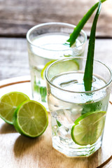Cocktails of Aloe Vera and coconut juice