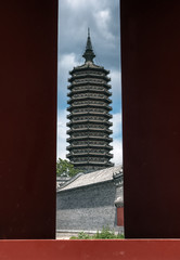 Buddihist pagoda of Dipamkara Buddha relics over 1,400 years history in Tongzhou district, Beijing - 115394824