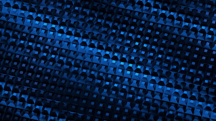 Fototapeta premium Deep blue abstract 3d background design with topped pyramids