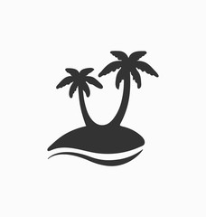 Palm tree icon vector. Vacation signs.