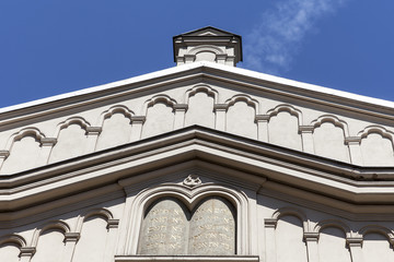 Fototapeta na wymiar Details of facade of Tempel Synagogue, Krakow, Poland