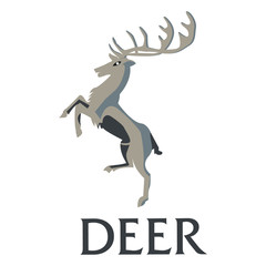 Deer on a white background. vector illustration.